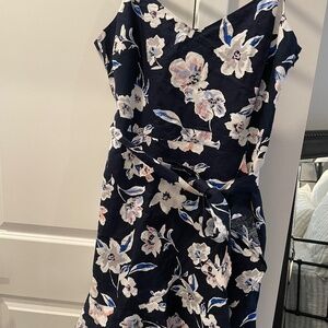 Banana Republic | Linen Cotton Blend Ruffle Wrap Floral Dress Size 14